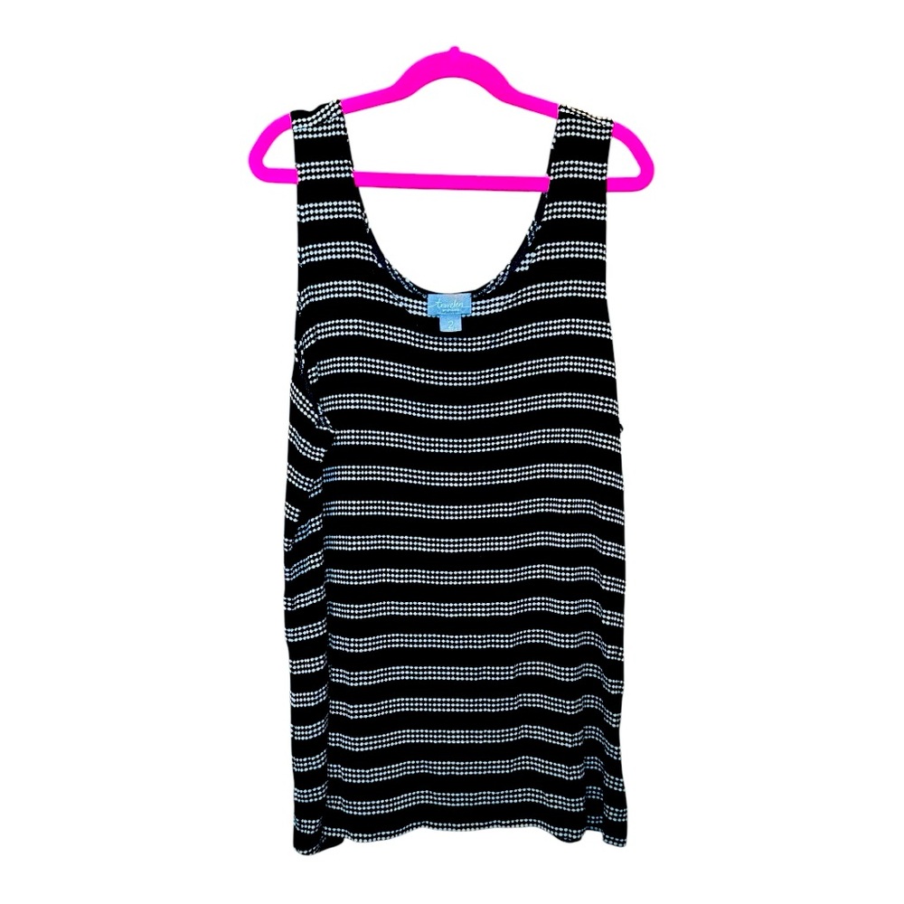 TRAVELERS BY CHICO’S Black and White Patterned Top L